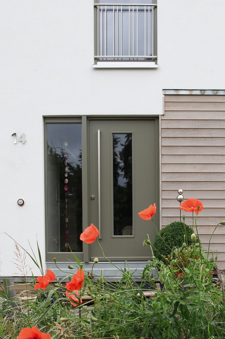 Sorpetaler front door on a home exterior